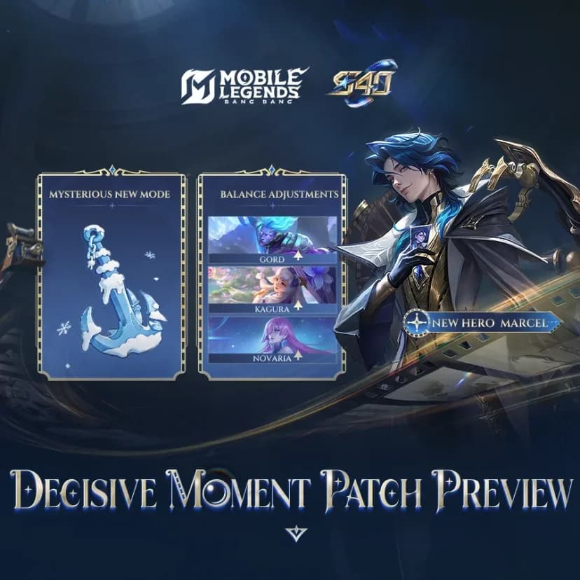 Patch S40 “Decisive Moment” MLBB Resmi Hadir 11 Maret: Hero Baru Marcel, Buff Mage Mid Lane, dan Mode Misterius