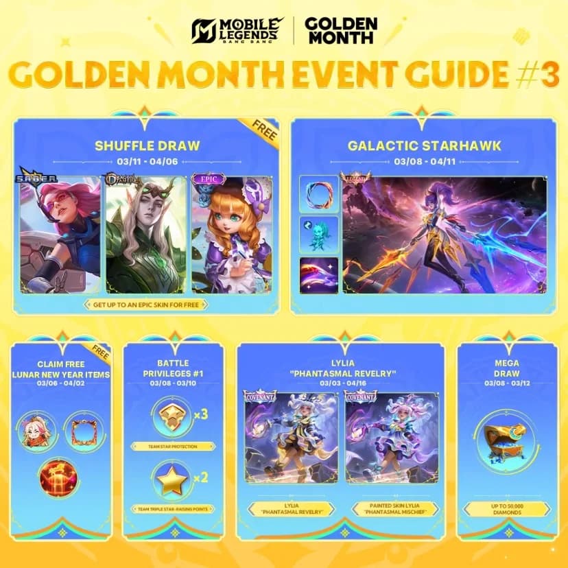 Golden Month MLBB Penuh Event Besar! Skin Legend Fanny, Skin Lylia Baru, hingga Epic Skin Gratis